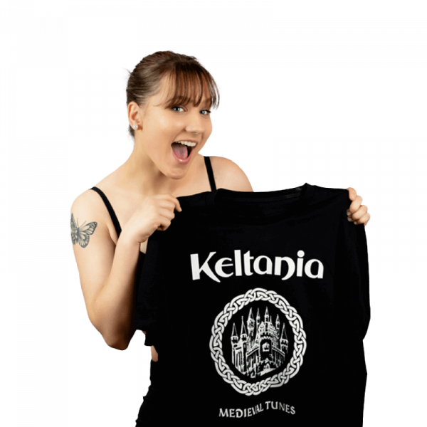 T-Shirt mit ‚Keltania Medieval Tunes‘ Print